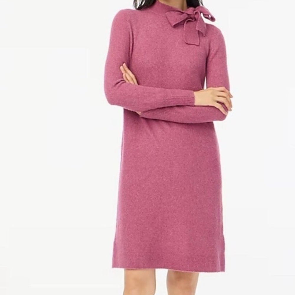 J. Crew Pink Cowl Neck Sweater Dress